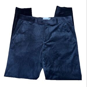 Topman Black Velvet Tapered Suit Trousers Pants Men’s W34 L34 Formal Party